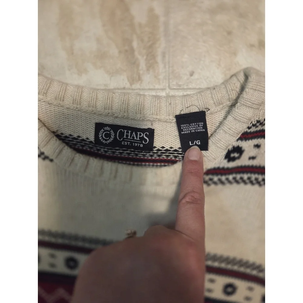 Vintage Chaps By Ralph Lauren Fair Isle Sweater Size Large
